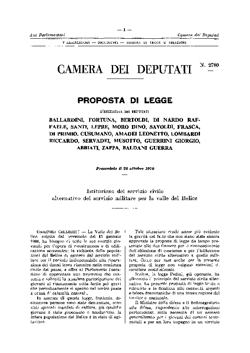 Istituzione del servizio civile alternativo del servizio militare per la valle del Belice