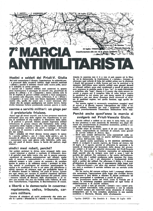 Programma della VII marcia antimilitarista