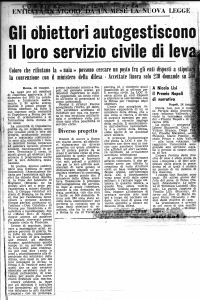 Gli obiettori autogestiscono il loro servizio civile di leva