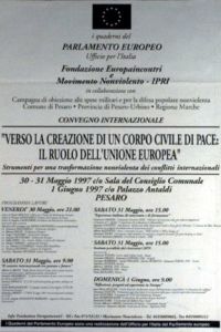 Verso la creazione di un corpo civile di pace: il ruolo dell’Unione Europea