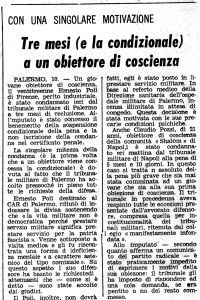 Tre mesi (e la condizionale) a un obiettore di coscienza