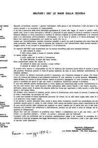 Militari! Giù le mani dalla scuola