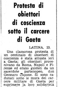 Protesta di obiettori di coscienza sotto il carcere di Gaeta