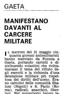 Gaeta, manifestano davanti al carcere militare