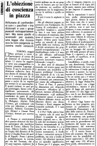 L’obiezione di coscienza in piazza