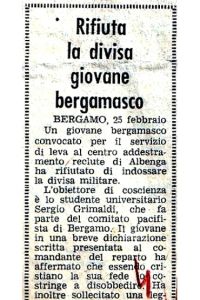 Rifiuta la divisa giovane bergamasco