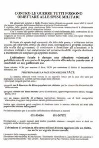 Contro le guerre tutti possono obiettare alle spese militari