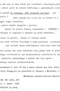 Volantino del Movimento Antimilitarista Napoletano
