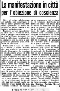 La manifestazione in città per l’obiezione di coscienza