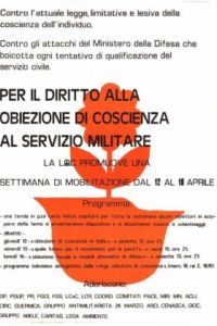 Per il diritto alla obiezione di coscienza al servizio militare