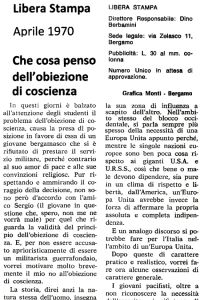 Che cosa penso dell’obiezione di coscienza