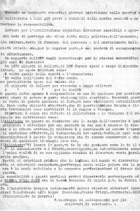Volantino stilato dal Gruppo di collegamento per gli obiettori di coscienza da distribuire fuori le scuole