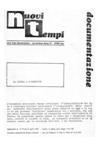 Nuovi Tempi: “La Chiesa e l’esercito”