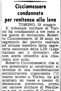 Cicciomessere condannato per renitenza alla leva