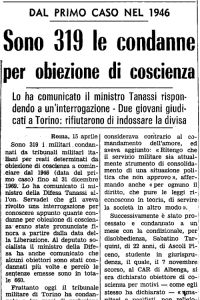 Sono 319 le condanne per obiezione di coscienza