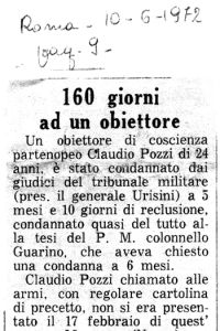 160 giorni ad un obiettore